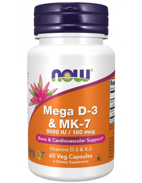 NOW Mega D3 K2 Mk-7 60 kapszula
