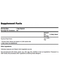 NOW Taurine 1000 mg 250 kapszula 2