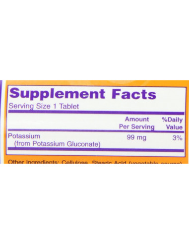NOW Potassium Gluconate 99 mg facts