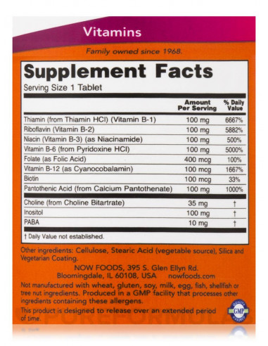 NOW Sustained Relese B-100 100 tabletta