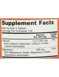 NOW Calcium & Magnesium 250 tablets 2