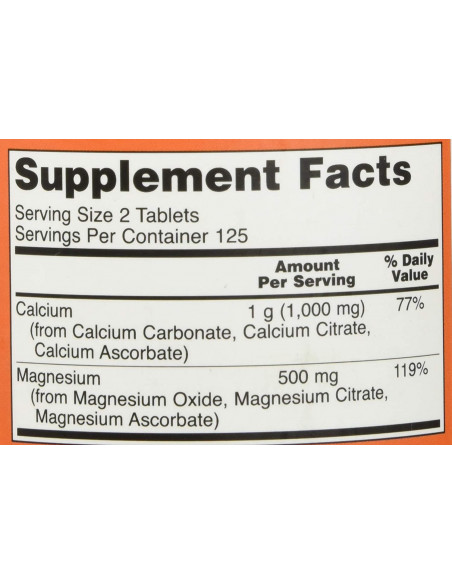 NOW Calcium & Magnesium 250 tablets