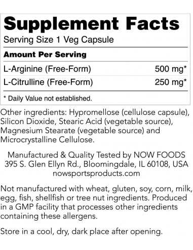 NOW Arginine and Citrulline