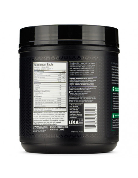 MUSCLETECH Amino Build nutrition Facts