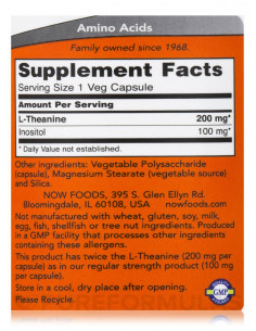 NOW Double Strench L-Theanine 200mg 120 2