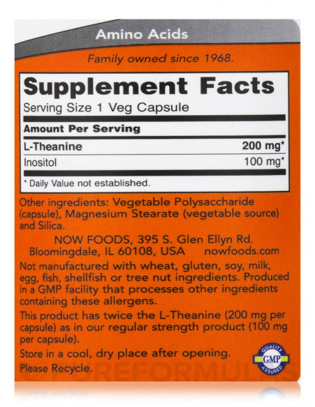 NOW Double Strench L-Theanine 200mg 120