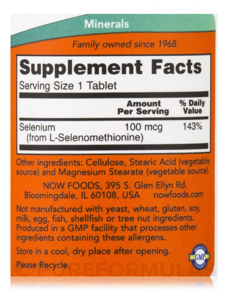 NOW Selenium 100 mcg