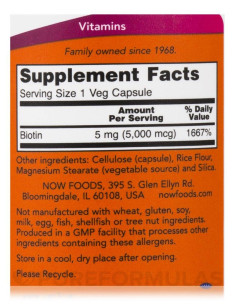NOW Biotin 5000 mcg 60 kapszula 2