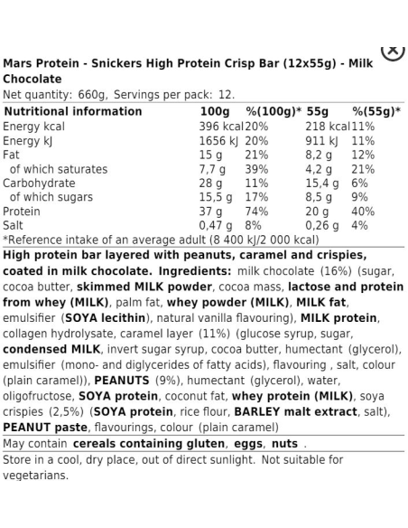 Snickers HI-Protein Crisp Bar