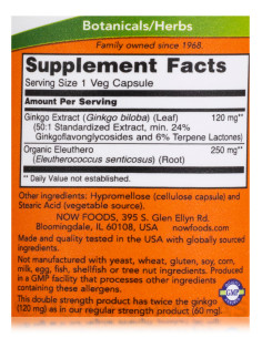 NOW Ginkgo Biloba 120 mg 100 kapszula 2