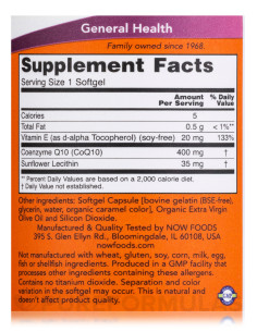 NOW CoQ10 400 mg 60 gélkapszula 2