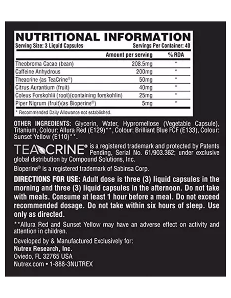 Nutrex Lipo6 Black Weight Loss Support 120 kapszula