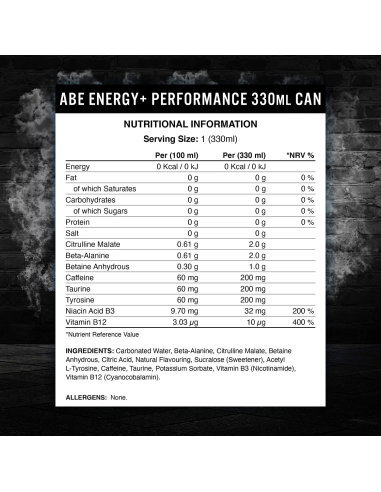 Applied Nutrition ABE RTD 330 ml facts