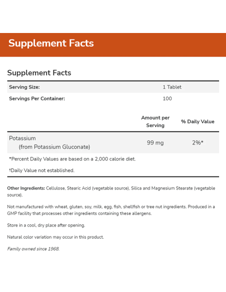 NOW Potassium Gluconate 99 mg