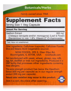 NOW Extra Strenght Hawthorn Extract 600 mg 90 2