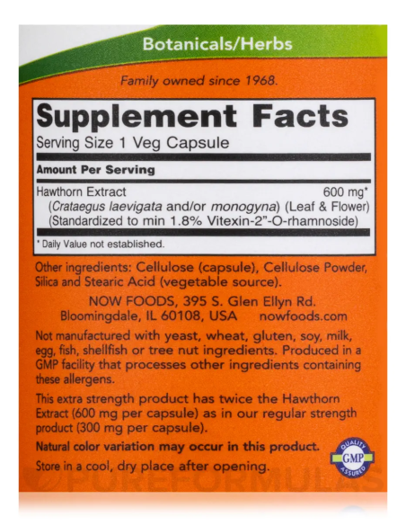 NOW Extra Strenght Hawthorn Extract