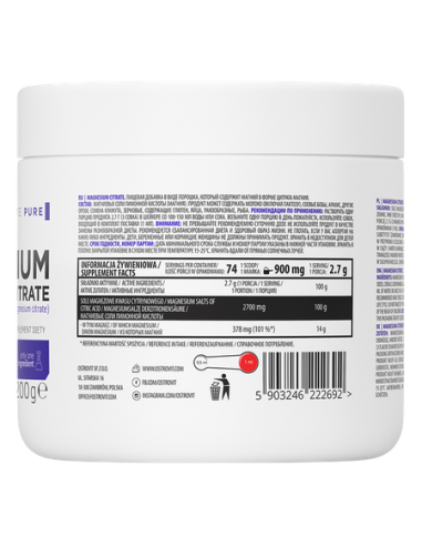 OstroVit Magnesium Citrate facts