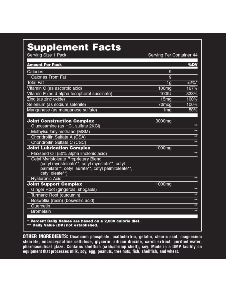 Universal Nutrition Animal Flex 44 tasak supplement facts Universal Nutrition Animal Flex 44 tasak supplement facts
