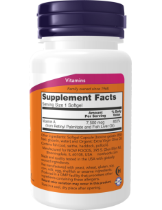 NOW Vitamin A 25000IU 100 lágyzselé kapszula 2