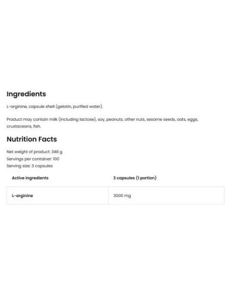 OstroVit Arginine 3000 facts