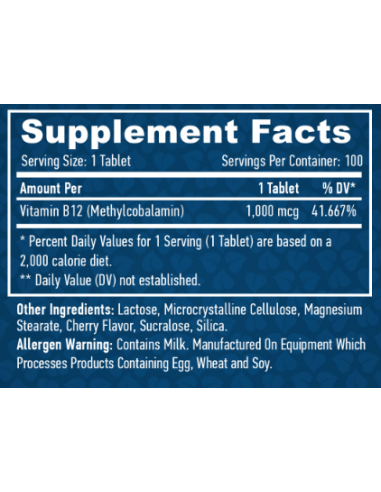 Haya Labs Methyl B-12 1000 mcg összetétele