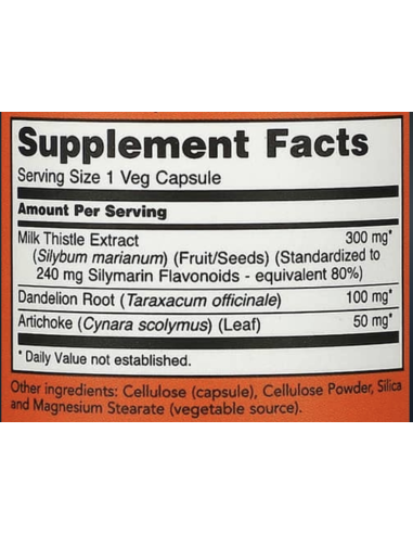 NOW Milk Thistle Extract 300 mg Double Strength 50 kapszula