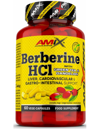 Amix AmixPro Berberine HCL with Green Tea & Dandelion 60 kapszula