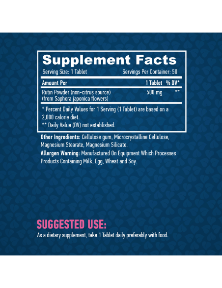 Haya Labs Rutin 500 mg 50 tabletta facts