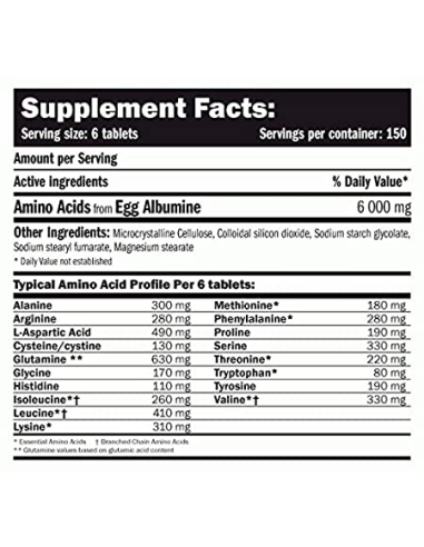 Amix Egg Amino 6000  összetétele