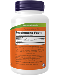 NOW Senna Leaves 470 mg 100 kapszula 2