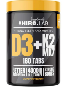 Hiro.Lab Supplements Vitamin D3 4000 IU  + K2 MK7 160 tabletta