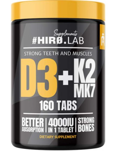 Hiro.Lab Supplements Vitamin D3 4000 IU  + K2 MK7 160 tabletta
