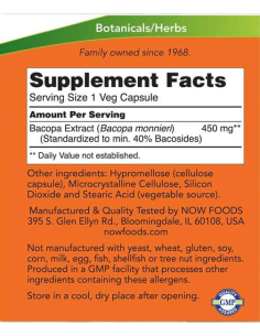 NOW Bacopa Extract 450 mg 90 kapszula 2