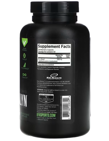 EFX Kre-Alkalyn 120 vegan-friendly capsules
