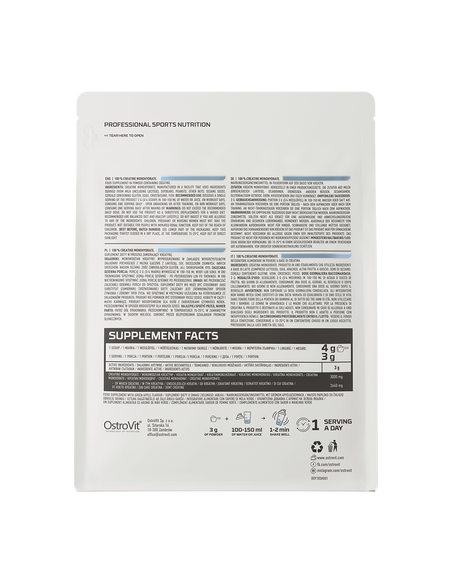 OstroVit Creatine Monohydrate 300 g facts