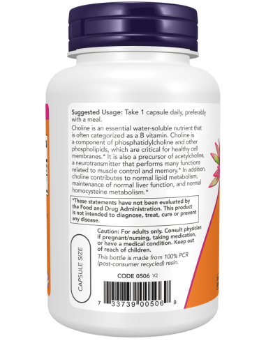 NOW Choline 300 mg 100 kapszula