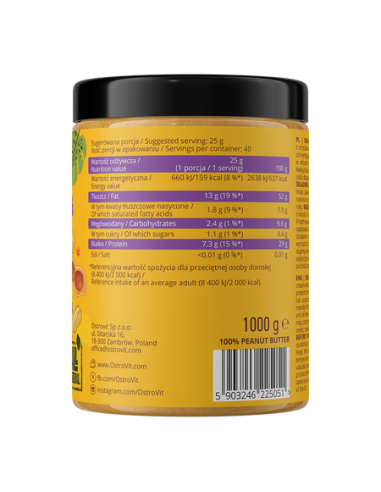 OstroVit 100% Peanut Butter 1000 g crunchy