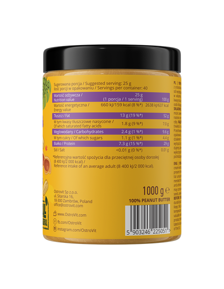 OstroVit 100% Peanut Butter 1000 g crunchy