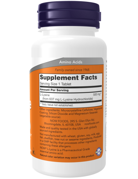 NOW L-Lysine 500 mg 100 tabletta