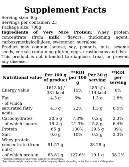 Muscle Power Accessories Very Nice Protein 700 g