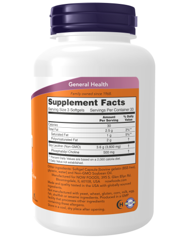 NOW Lecithin Non - GMO 1200 mg 200 gélkapszula