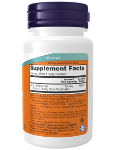 NOW Zinc Picolinate 50 mg 30 kapszula 2