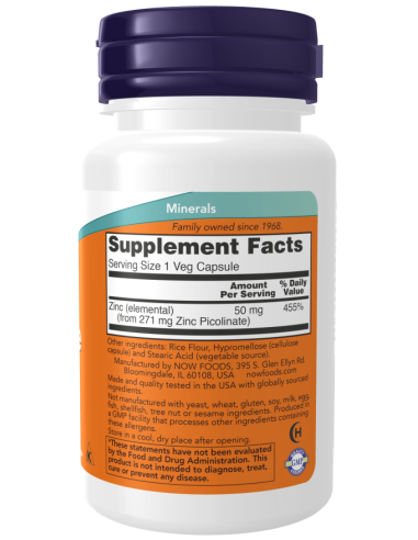 NOW Zinc Picolinate 50 mg 30 kapszula