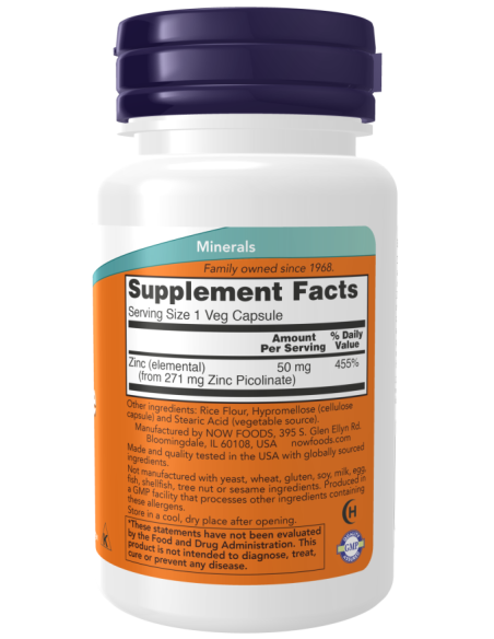 NOW Zinc Picolinate 50 mg 30 kapszula