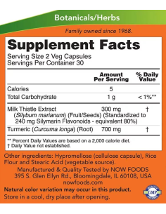NOW Milk Thistle Extract 150 mg 60 kapszula 2