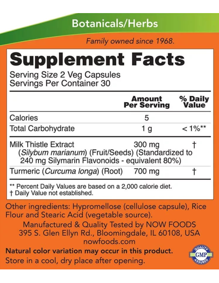 NOW Milk Thistle Extract 150 mg 60 kapszula