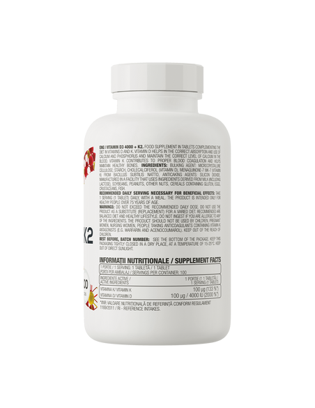 OstroVit Vitamin D3 4000 + K2 100 tabletta
