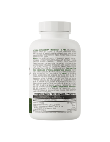 OstroVit KSM-66 Ashwagandha + Magnesium + B6 P-5-P 90 kapszula