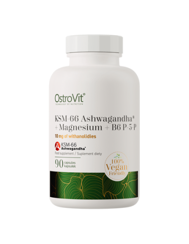 OstroVit KSM-66 Ashwagandha + Magnesium + B6 P-5-P 90 kapszula