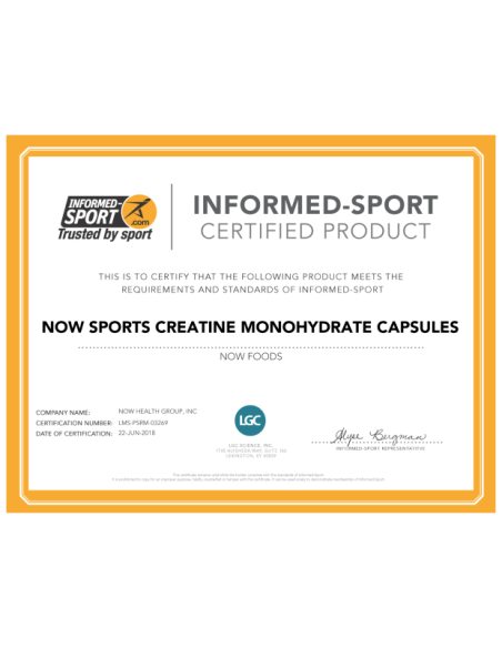 NOW Creatine Monohydrate 750 mg 240 kapszula